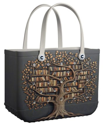 Eco-Friendly Tote Bag With Tree & Books Design - Stylish, Durable & Spacious