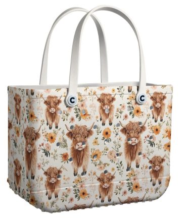 Charming Highland Cow Print Tote Bag - Stylish & Spacious Eco-Friendly Shopper