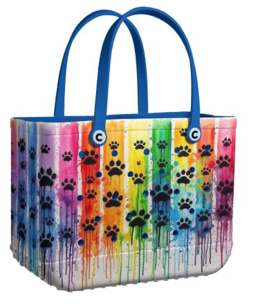Colorful Paw Print Tote Bag – Eco-Friendly, Waterproof & Stylish For Pet Lovers