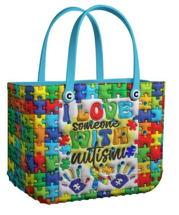 Colorful Autism Awareness Tote Bag - Show Your Support With Style And Love!