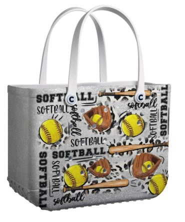 Softball Print Tote Bag – Stylish, Durable, And Spacious For Sports Lovers