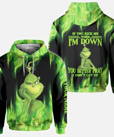 Grinch If You Kick Me - Personalized Stole Christmas All Over T-Shirt And Hoodie