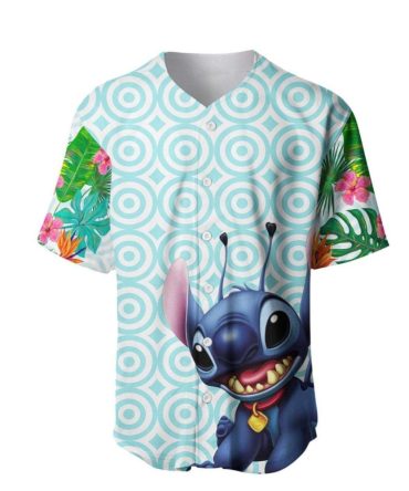 Vibrant Alien Character Baseball Jersey - Tropical Fun & Style For Fans!