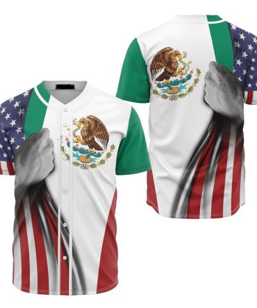 Patriotic Baseball Jersey - Usa & Mexico Flag Design, Unisex, Soft Fabric - Celebrate Unity!
