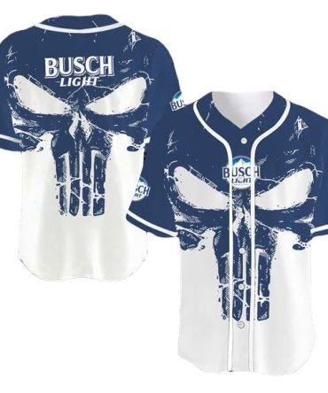 Busch Light Skull Graphic Baseball Jersey – Bold Style, Premium Comfort!