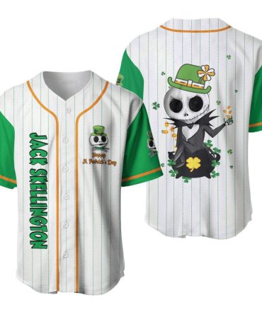 Jack Skellington St. Patrick'S Day Baseball Jersey – Fun Holiday Apparel