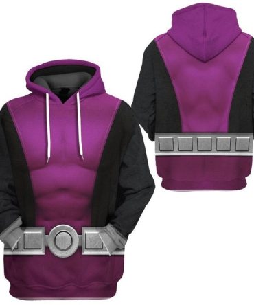 Teen Titan Hoodie Teen Titan Beast Boy Cosplay Costume T-Shirt Black Purple Unisex Adults New Release
