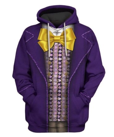 Willy Wonka Hoodie Willy Wonka Suit Costume Hoodie Purple Unisex
