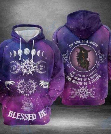 Hippie Hoodie Blessed Be Soul Of A Witch The Heart Of A Hippie Purple Hoodie Hippie Women Adult