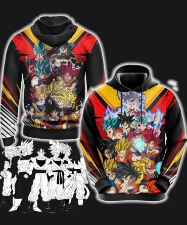 Dragon Ball Hoodie Goku All Versions Black Goku Hoodie Dragon Ball Hoodie For Fan