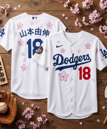 Limited Edition Mlb Tokyo Series Dodgers Jersey - Cherry Blossom Design