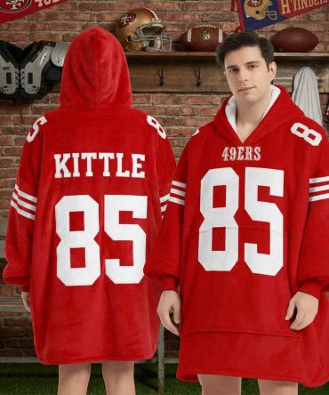 George Kittle 85 San Francisco 49Ers Football Hooded Blanket Hoodie
