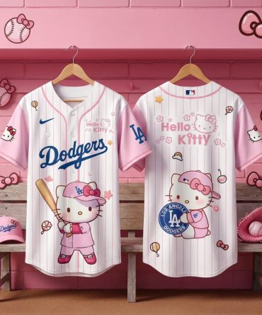 Limited Edition Hello Kitty X La Dodgers Pink Baseball Jersey – Cute & Stylish Fan Gear