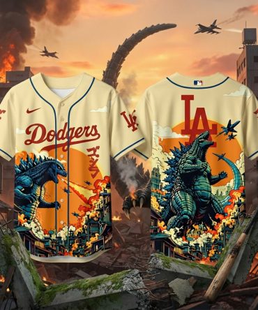 Limited Edition La Dodgers X Godzilla Graphic Jersey - Eye-Catching Design, Perfect Gift For Fans!