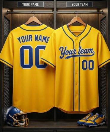 Customize Your Team Name Baseball Jersey - Add Your Name & Number - Vibrant Yellow Jersey!