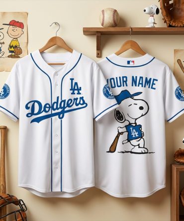Custom La Dodgers Snoopy Baseball Jersey – Personalize With Your Name!