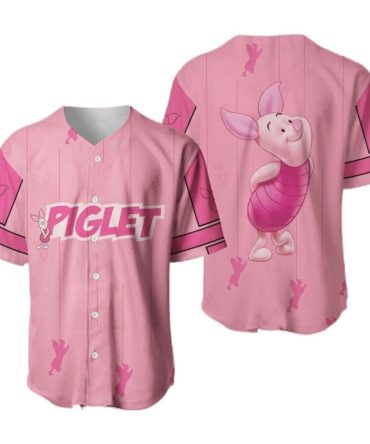 Adorable Pink Piglet Baseball Jersey - Unisex Disney-Inspired Fashion Top