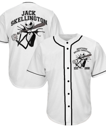Jack Skellington Baseball Jersey - Nightmare Before Christmas Fan Apparel