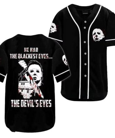 Scary Movie Baseball Jersey - Horror Themed, Black Graphic Tee - Perfect For Halloween Fans