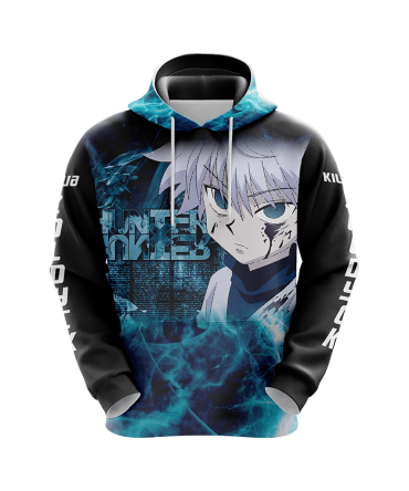 Hunter X Hunter Hoodie Glowing Killua Zoldyck Black Blue Hoodie Hunter X Hunter Merch