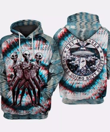 Alien Ufo Hoodie Alien Psychedelic Get In Loser Hoodie Ufo