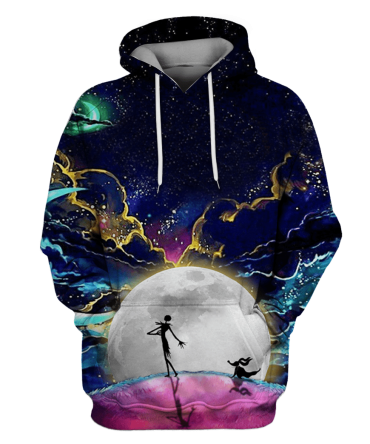 Tnbc Shirt Jack Skellington And His Dog Under The Moon Light Hoodie
