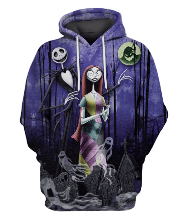 Tnbc T-Shirt Jack And Sally In The Forest Blue Hoodie