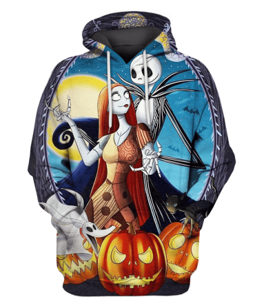 Tnbc T-Shirt Jack And Sally Together Halloween Night Hoodie Tnbc Hoodie