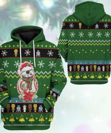 Sw Shirt Bb 8 Robot Christmas Pattern Green Hoodie Sw Hoodie