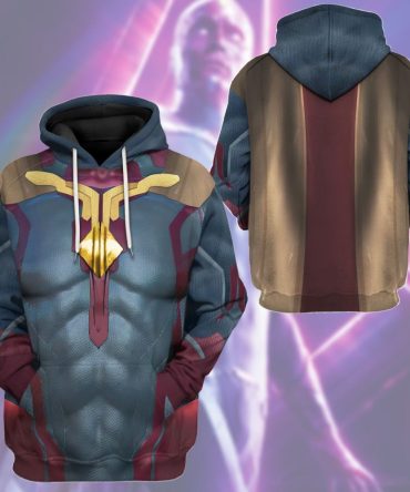 Marvel T-Shirt Marvel Vision Suit Costume Blue Hoodie Marvel Hoodie