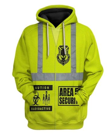 Alien Hoodie Area 51 Security Uniform Costume Yellow Hoodie Apparel Adult Unisex