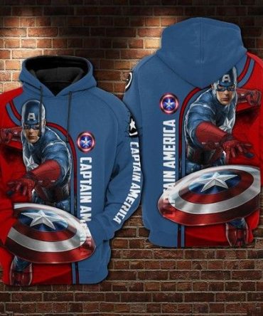 Marvel Hoodie Captain America Hoodie Avengers Captain America Throws His Shield Hoodie