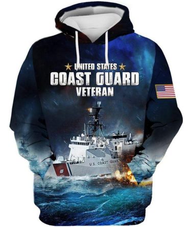 Veteran Hoodie Us Navy Coast Guard Veteran Blue Hoodie