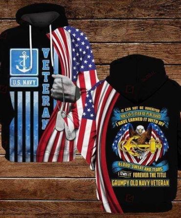Us Navy Veteran Hoodie Forever Title Grumpy Old Navy Veteran Hoodie Apparel Adult