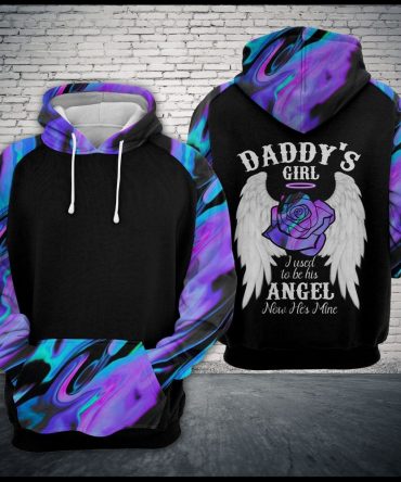 Father Memorial Hoodie Father Daddy'S Girl I Used To Be His Angel Now He Is Mine Hoodie