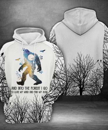 Bigfoot Hoodie Bigfoot And Into The Forest I Go Black Forest White Hoodie Apparel Adult Unisex