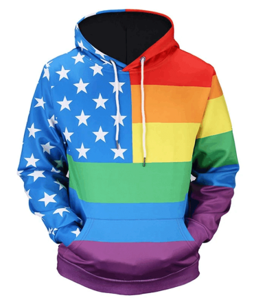 Lgbt Hoodie Lgbt Rainbow Color American Flag 3D Hoodie Apparel Adult Unisex