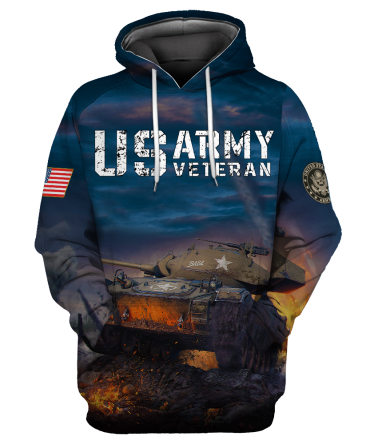 Veteran Hoodie Us Army Veteran War Blue Hoodie Apparel Adult