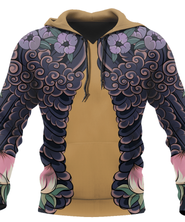 Japan Hoodie Japanese Lotus Cherry Blossom Tattoo Hoodie T-Shirt Japan