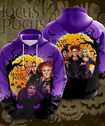 Dn Hoodie Hocus Pocus Hoodie The Sanderson Sisters Witches Halloween Night Purple Hoodie