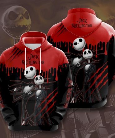 Tnbc Hoodie Jack Skellington Claw Scratch Red Black Hoodie