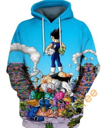 Dragon Ball Hoodie All Kills Of Vegeta Blue Hoodie Dragon Ball Hoodie For Fan