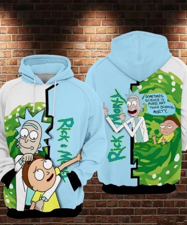 Rick And Morty Hoodie Sometimes Is More Art Than Science Morty Blue White Hoodie