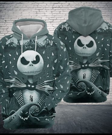 Tnbc Hoodie Jack Skellington With Sally White Grey Hoodie
