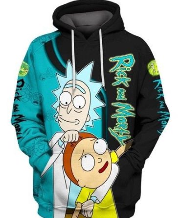 Rick And Morty Hoodie Rick And Morty Black Blue Hoodie For Fan