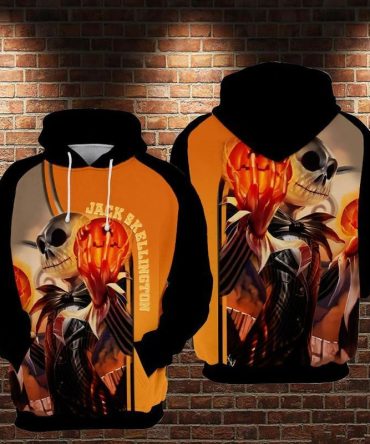 Dn Halloween Hoodie Jack Skellington Pumpkin King Black Orange Hoodie
