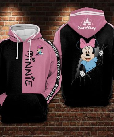 Disney Hoodie Minnie Hoodie Minnie Inside Black Pink Hoodie