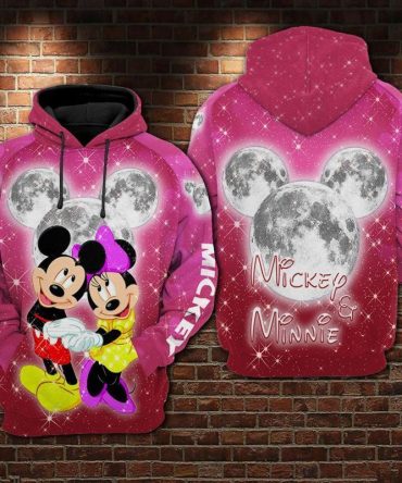 Disney Hoodie Minnie Hoodie Minnie And Mn Mouse Head Moon Twinkle Pink Hoodie Mn Hoodie