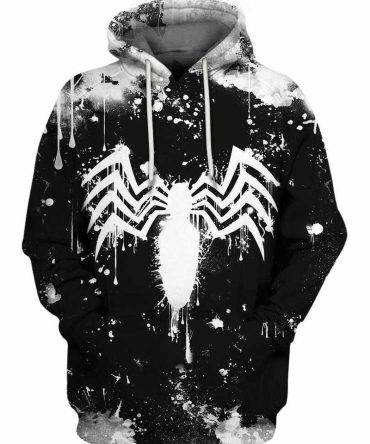 Marvel Hoodie Spider Man Hoodie Spider Man Symbol Black White Hoodie