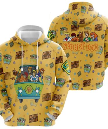Hoodie Scooby Doo Hoodie Scooby Doo Run Team On Mystery Machine Yellow Hoodie